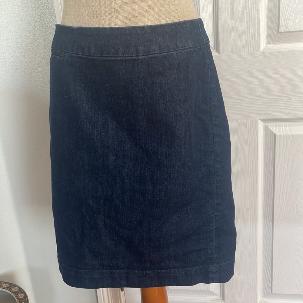 Coldwater Creek jean skirt pencil cotton blue size 8P